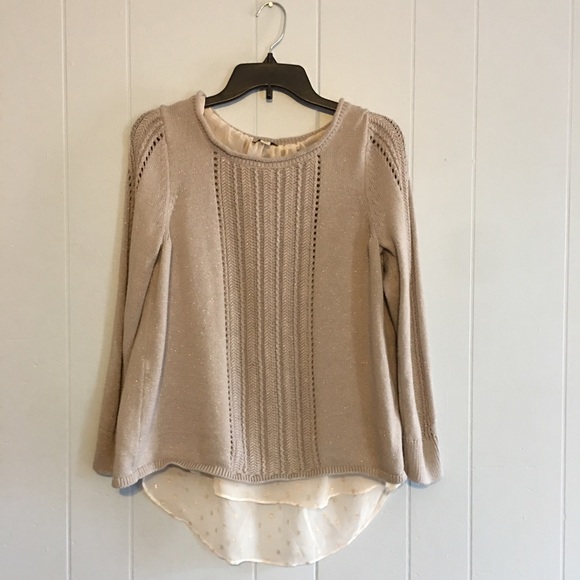 Lucky brand metallic split back Sweater - Picture 1 of 8